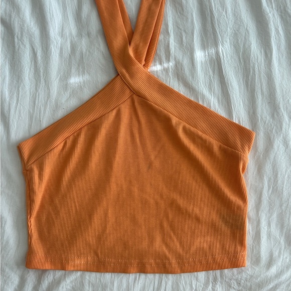 Orange Ribbed Women's Top - Picture 2 of 2
